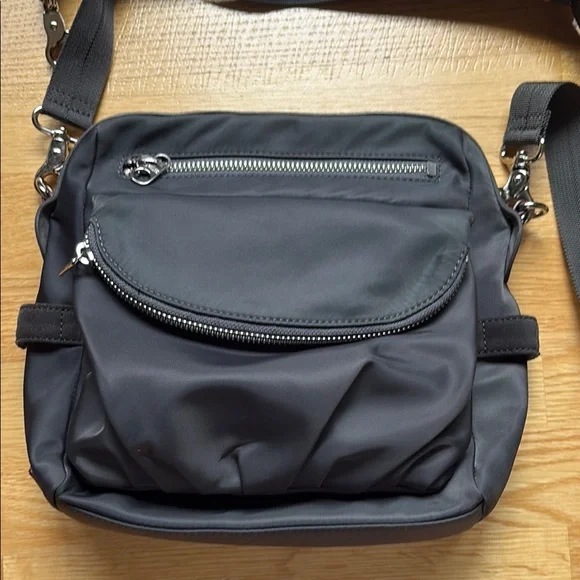 MZ Wallace Gray with Silver Hardware Crossbody Bag, Two Straps - Picture 4 of 15